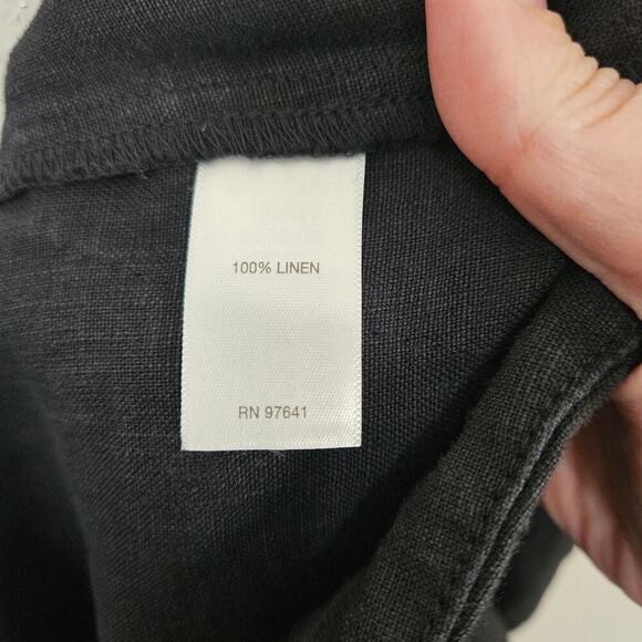 NWT J. JILL Love Linen Black Pull On Elastic Waist Pants Size Large Lightweight - Picture 6 of 6